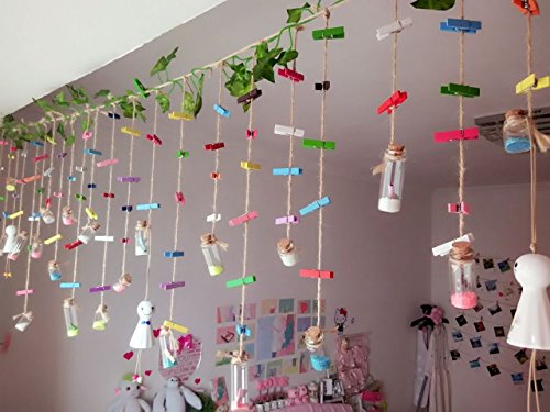 G2PLUS 100 Madera Pinzas, Colore Pinzas para la Ropa, con 30 m de Cuerda de Yute, para Fotos Manualidades Decoración Bricolaje G2PLUS 100 Madera Pinzas, Colore Pinzas para la Ropa, con 30 m de Cuerda de Yute, para Fotos Manualidades Decoración Bricolaje