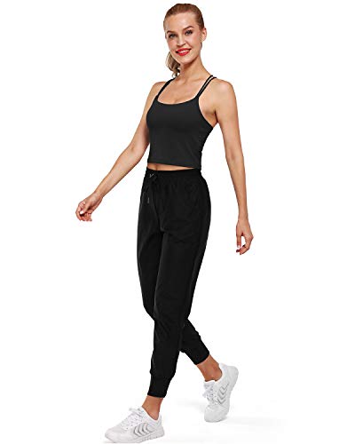 G4Free Sujetador Deportivo Acolchado Camisetas sin Mangas Atléticas para Mujeres Yoga Crop Top Cami con Sujetador Incorporado Entrenamiento Gimnasio Camisas sin Mangas