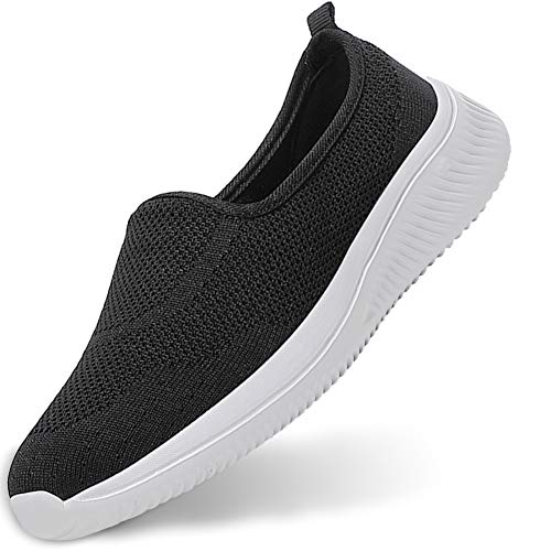 Gaatpot Zapatillas Casual para Mujer Mesh Calzados para Correr en Asfalto Zapatillas de Estar por Casa Calzado Deportivo de Exterior Negro 41.5/42EU