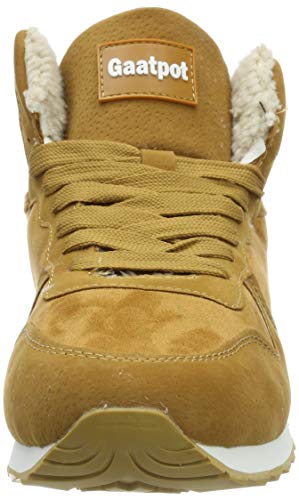 Gaatpot Zapatos Invierno Botas Forradas de Nieve Zapatillas Sneaker Botines Planas para Hombres Mujer Amarillo EU 46 = CN 48
