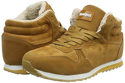 Gaatpot Zapatos Invierno Botas Forradas de Nieve Zapatillas Sneaker Botines Planas para Hombres Mujer Amarillo EU 46 = CN 48