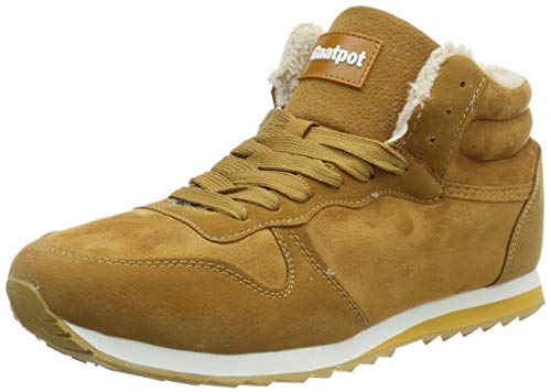 Gaatpot Zapatos Invierno Botas Forradas de Nieve Zapatillas Sneaker Botines Planas para Hombres Mujer Amarillo EU 46 = CN 48