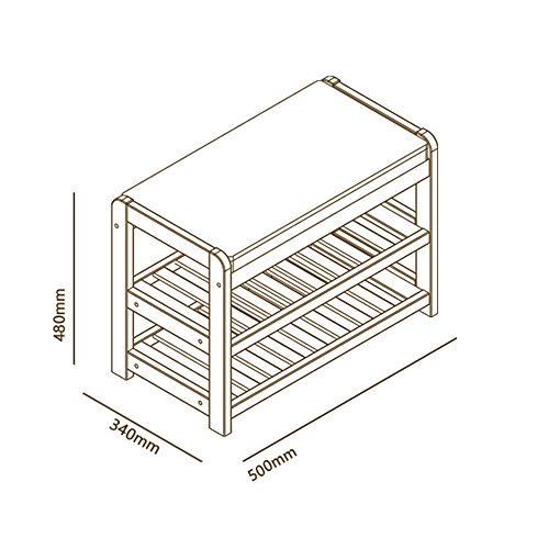 Gabinete de zapatos YANFEI Simple Oak Shoe Bench Simple Foyer Moderno PU Pad Double Shoe Bench (Tamaño : 500*340*480MM)
