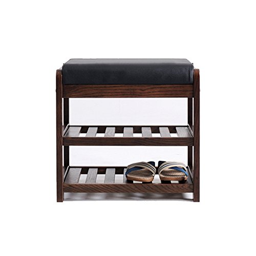 Gabinete de zapatos YANFEI Simple Oak Shoe Bench Simple Foyer Moderno PU Pad Double Shoe Bench (Tamaño : 500*340*480MM)