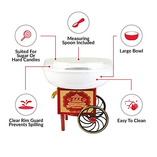Gadgy ® Maquina de Algodón de Azúcar | Cotton Candy Machine para Casa | USA Azúcar Normal o Caramelos Duros | Estilo Retro para Fiesta y Ocasiones Especiales | Igual Que la Feria! Gadgy ® Maquina de Algodón de Azúcar | Cotton Candy Machine para Casa | USA Azúcar Normal o Caramelos Duros | Estilo Retro para Fiesta y Ocasiones Especiales | Igual Que la Feria!