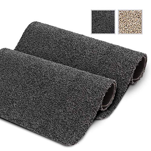 GadHome Felpudo Absorbente, Antracite 40 cm x 60 cm | Alfombrilla Antideslizante para Interior y Exterior | Alfombra de Puerta de Algodón Suave, Lavable y de Secado Rápido