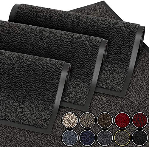 GadHome Felpudo de Entrada, Antracita Negra 60x90 cm|Alfombra Exterior para Puerta, Impermeable, Lavable para Atrapar Suciedad para Recibidor|Alfombrilla Antideslizante, Pasillo, Cocina, Dormitorio