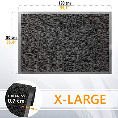 GadHome Felpudo de Entrada, Antracita Negra 90x150 cm|Alfombra Exterior para Puerta, Impermeable, Lavable para Atrapar Suciedad para Recibidor|Alfombrilla Antideslizante, Pasillo, Cocina, Dormitorio GadHome Felpudo de Entrada, Antracita Negra 90x150 cm|Alfombra Exterior para Puerta, Impermeable, Lavable para Atrapar Suciedad para Recibidor|Alfombrilla Antideslizante, Pasillo, Cocina, Dormitorio