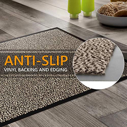 GadHome Felpudo de Entrada, Gris Beige 60x90 cm | Alfombra Exterior para Puerta, Impermeable, Lavable para Atrapar Suciedad para Recibidor|Alfombrilla Antideslizante, Pasillo, Cocina, Dormitorio