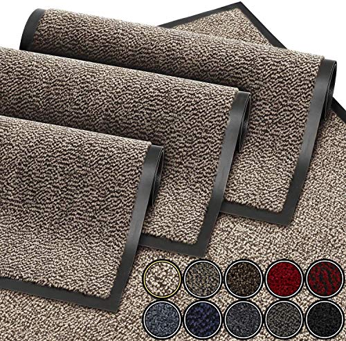 GadHome Felpudo de Entrada, Gris Beige 60x90 cm | Alfombra Exterior para Puerta, Impermeable, Lavable para Atrapar Suciedad para Recibidor|Alfombrilla Antideslizante, Pasillo, Cocina, Dormitorio