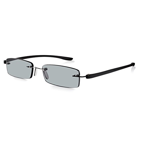Gafas de Sol de Lectura READ OPTICS Graduadas desde +1 hasta +3.5 Dioptrías: Lentes para Leer Tintadas con Protección UV-400 100% Rayguard™ | Sin marco con Varillas Resistentes Negras | Hombre/Mujer Gafas de Sol de Lectura READ OPTICS Graduadas desde +1 hasta +3.5 Dioptrías: Lentes para Leer Tintadas con Protección UV-400 100% Rayguard™ | Sin marco con Varillas Resistentes Negras | Hombre/Mujer