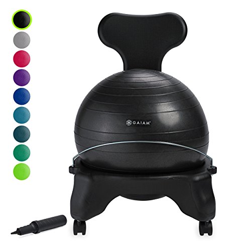 gaiam Balance Ball Chair, Mujer, Black, OS