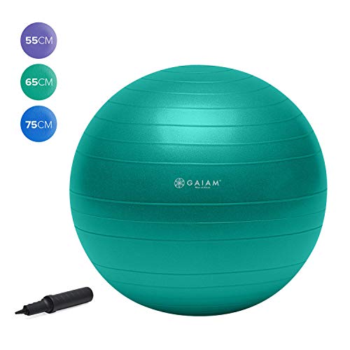 gaiam Eco Total Body Balance - Balón de Ejercicios para Mujer (Incluye Accesorios) Verde Verde Talla:65 cm