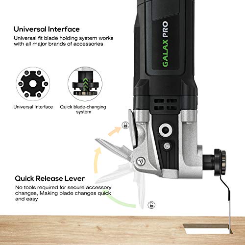 GALAX PRO Herramientas oscilantes, 400W Eléctricas Herramienta Multifunción Oscilantes, 6 Velocidad Variable 15000-22000RPM, Accesorios Ricos GALAX PRO Herramientas oscilantes, 400W Eléctricas Herramienta Multifunción Oscilantes, 6 Velocidad Variable 15000-22000RPM, Accesorios Ricos