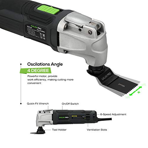 GALAX PRO Multiherramienta Oscilante, 260W Eléctricas Herramienta Multifunción Oscilantes,Ajuste de 6 Velocidades, 4° Ángulo de Oscilación,40 Accesorios,con Bolsa de Herramientas GALAX PRO Multiherramienta Oscilante, 260W Eléctricas Herramienta Multifunción Oscilantes,Ajuste de 6 Velocidades, 4° Ángulo de Oscilación,40 Accesorios,con Bolsa de Herramientas