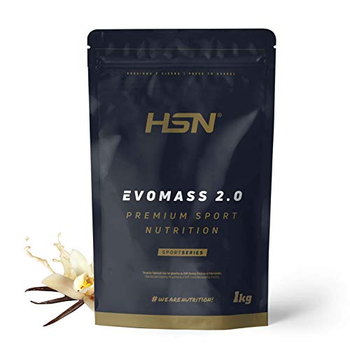 Ganador de Peso y Masa Muscular de HSN | Evomass 2.0 | Weight Gainer: Carbohidratos (Maltodextrina + Harina de Avena) + Whey Protein | Vegetariano, Sabor Vainilla, 1Kg Ganador de Peso y Masa Muscular de HSN | Evomass 2.0 | Weight Gainer: Carbohidratos (Maltodextrina + Harina de Avena) + Whey Protein | Vegetariano, Sabor Vainilla, 1Kg