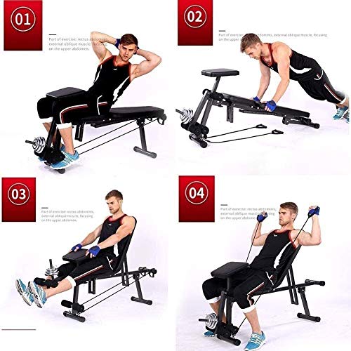 GANE Entrenamiento de Banco de Pesas Ajustable, Equipo de Ejercicios para Abdominales, Tabla en decúbito supino, mancuerna Plegable multifunción para el hogar para Hombres y Mujeres GANE Entrenamiento de Banco de Pesas Ajustable, Equipo de Ejercicios para Abdominales, Tabla en decúbito supino, mancuerna Plegable multifunción para el hogar para Hombres y Mujeres