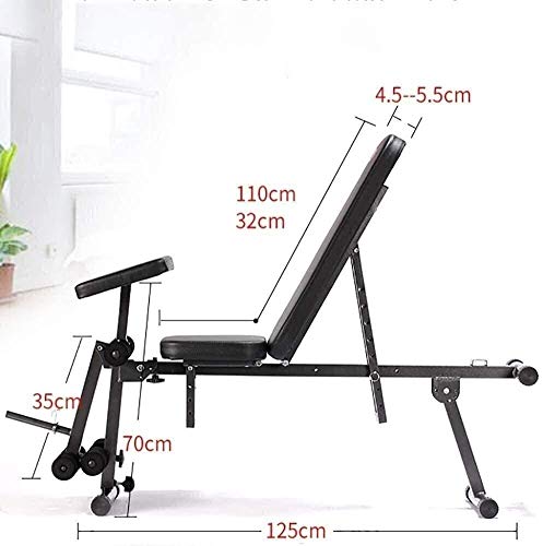 GANE Entrenamiento de Banco de Pesas Ajustable, Equipo de Ejercicios para Abdominales, Tabla en decúbito supino, mancuerna Plegable multifunción para el hogar para Hombres y Mujeres GANE Entrenamiento de Banco de Pesas Ajustable, Equipo de Ejercicios para Abdominales, Tabla en decúbito supino, mancuerna Plegable multifunción para el hogar para Hombres y Mujeres