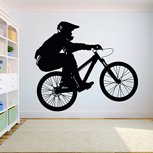 ganlanshu Motocicleta Bicicleta Niño Niño Niño Adolescente Dormitorio Calcomanía Decorativa de Pared Vinilo Pegatina de Pared Sala de Ejercicios Bicicleta estática 48cmx42cm