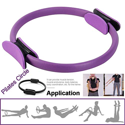 Ganquer Yoga Fitness Músculos Gimnasio Casa Deporte Resistencia Pilates Mujer Hogar Fitness Pilates Anillos de peso ligero y duradero., No nulo, negro