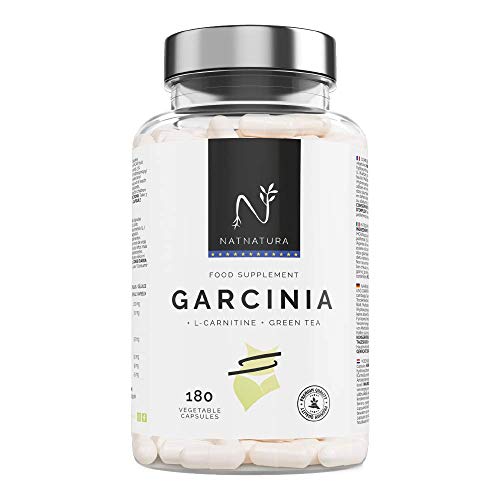 Garcinia Cambogia+L-Carnitina+Té verde, quemagrasas natural efectivo. La mejor fórmula Quemagrasas para adelgazar. Fórmula de máxima calidad con alta concentración de HCA 60%. 180 cápsulas.