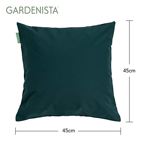 Gardenista Cojín de Muebles para Jardín | Cojines Silla Jardin | Relleno de Miga de Espuma para Uso Externo | Resistente al Agua | 45 x 45 cm | Paquete de 4 (Gris)