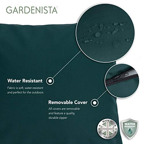 Gardenista Cojín de Muebles para Jardín | Cojines Silla Jardin | Relleno de Miga de Espuma para Uso Externo | Resistente al Agua | 45 x 45 cm | Paquete de 4 (Gris)