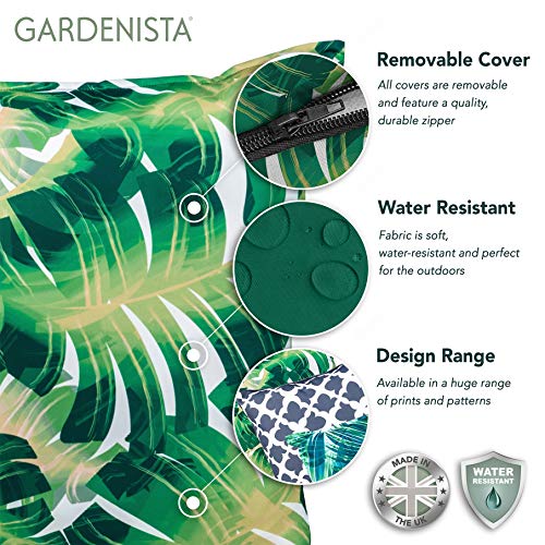 Gardenista Cojín Relleno Resistente al Agua y para Exteriores | Diseño con Patrones Coloridos | Accesorio para Muebles de Jardín| Almohadas Decorativas de | 45 x 45 cm (Peacock)