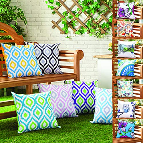 Gardenista Cojín Relleno Resistente al Agua y para Exteriores | Diseño con Patrones Coloridos | Accesorio para Muebles de Jardín| Almohadas Decorativas de | 45 x 45 cm (1 Pieza, Blue/Grey)