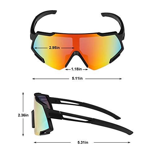 GARDOM Gafas de Ciclismo Hombres Mujeres, Gafas de Sol Deportivas con 5 Lentes Intercambiable para Correr Pescar Escalar Esquiar Vacaciones