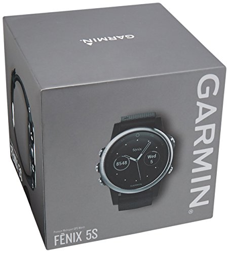 Garmin Fenix 5S - Reloj multideporte, con GPS y medidor de frecuencia cardiaca, lente de cristal y bisel de acero inoxidable, 42 mm, color Blanco