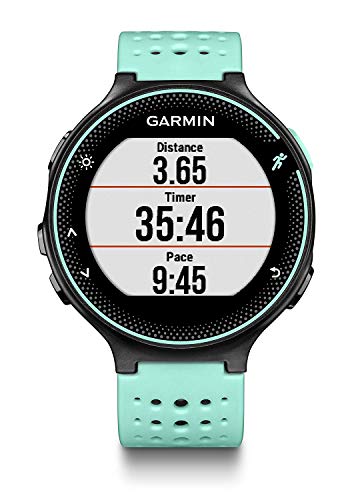 Garmin Forerunner 235 - Reloj con pulsómetro en la muñeca, unisex, color eléctrico Negro y Azul Hielo, talla única