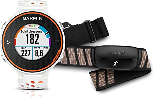 Garmin Forerunner 620 HRM - Reloj de carrera con GPS con pulsómetro, color blanco / naranja