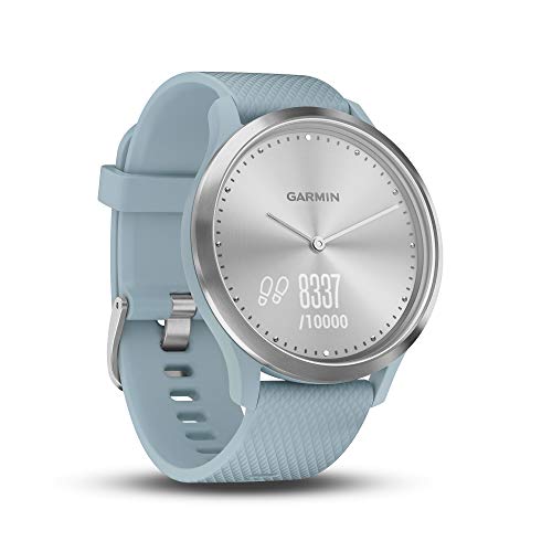Garmin vívomove HR - Elegante reloj inteligente híbrido con monitor de actividad, azul claro