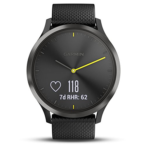 Garmin vívomove HR - Elegante reloj inteligente híbrido con monitor de actividad, negro