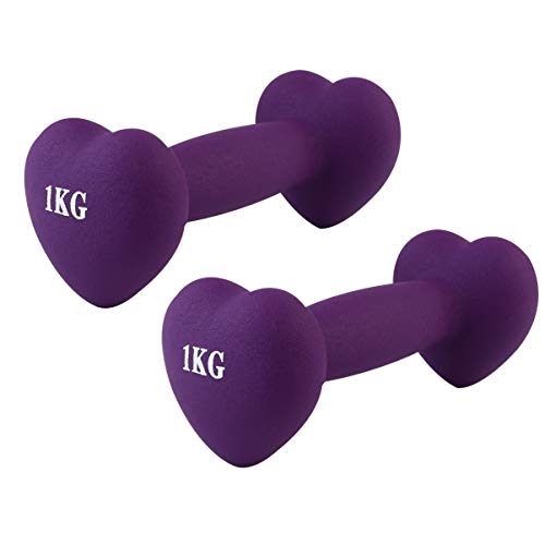 GARNECK 2 Unids Peso con Mancuernas Profesional Corazón Extremo Barbell Agarre de La Mano Mancuernas Equipo de Fitness para El Hogar para Mujeres Hacer Ejercicio Gimnasios en Casa 1 Kg