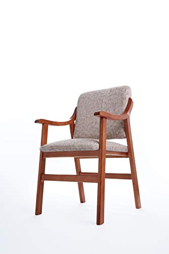 Gasten a gusto Silla Comedor, Brazos de Madera en Cerezo. Tela Antimanchas (Medidas: 86 * 54 * 54 cm). Especial Personas Mayores, Espalda Recta. Comedor o salita.… Beige Gasten a gusto Silla Comedor, Brazos de Madera en Cerezo. Tela Antimanchas (Medidas: 86 * 54 * 54 cm). Especial Personas Mayores, Espalda Recta. Comedor o salita.… Beige