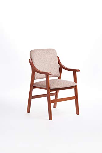 Gasten a gusto Silla Comedor, Brazos de Madera en Cerezo. Tela Antimanchas (Medidas: 86 * 54 * 54 cm). Especial Personas Mayores, Espalda Recta. Comedor o salita.… Beige Gasten a gusto Silla Comedor, Brazos de Madera en Cerezo. Tela Antimanchas (Medidas: 86 * 54 * 54 cm). Especial Personas Mayores, Espalda Recta. Comedor o salita.… Beige