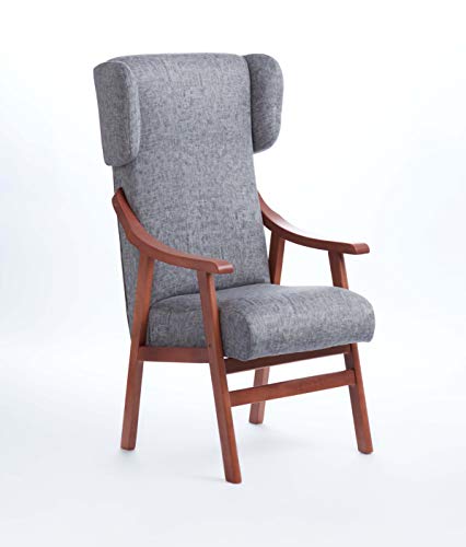 Gasten a gusto Silla con Brazos y Orejas apoya-Cabeza. Madera Color: Cerezo (Medidas: 117 * 69 * 57 cm) Tela Antimanchas: para Personas Mayores o geriátrico. Prótesis de Cadera. Gris Gasten a gusto Silla con Brazos y Orejas apoya-Cabeza. Madera Color: Cerezo (Medidas: 117 * 69 * 57 cm) Tela Antimanchas: para Personas Mayores o geriátrico. Prótesis de Cadera. Gris