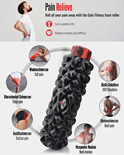 GATE FITNESS™ Fascia Roller Set | 2 en 1 Foam Roller - Rodillos de Espuma para Ejercicios musculares para Masaje Muscular | Rollo de Pilates para la Columna, Cuello, Espalda y Fondo GATE FITNESS™ Fascia Roller Set | 2 en 1 Foam Roller - Rodillos de Espuma para Ejercicios musculares para Masaje Muscular | Rollo de Pilates para la Columna, Cuello, Espalda y Fondo