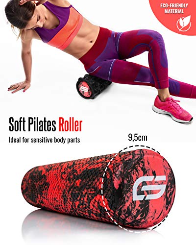 GATE FITNESS™ Fascia Roller Set | 2 en 1 Foam Roller - Rodillos de Espuma para Ejercicios musculares para Masaje Muscular | Rollo de Pilates para la Columna, Cuello, Espalda y Fondo