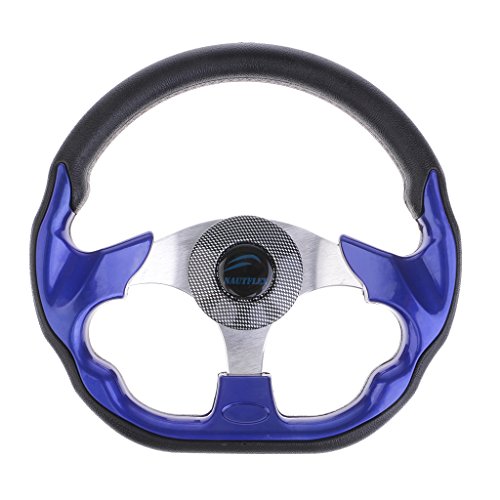 gazechimp Volante de Barco de 3 Radios de Aleación de Aluminio Universal con Agarre Negro + Azul con Cubierta de Espuma gazechimp Volante de Barco de 3 Radios de Aleación de Aluminio Universal con Agarre Negro + Azul con Cubierta de Espuma