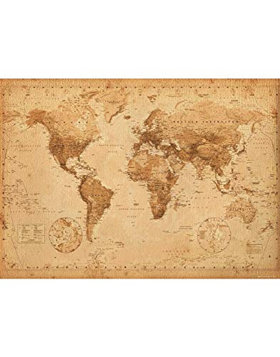 GB Eye Ltd Antique Style - Mapa del Mundo, Poster Gigante, 100 x 140 cm GB Eye Ltd Antique Style - Mapa del Mundo, Poster Gigante, 100 x 140 cm