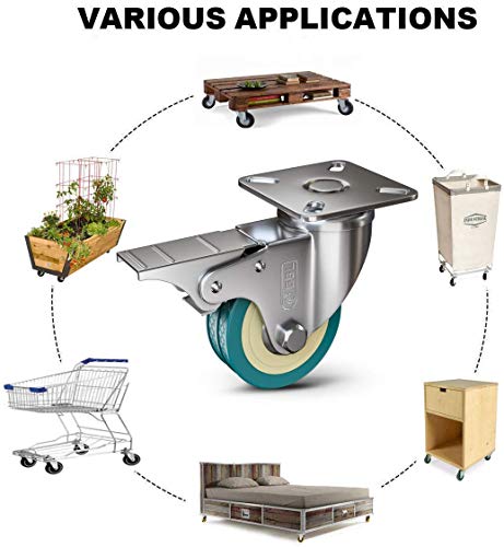 GBL - 4 Ruedas para Muebles + Tornillos 200KG | 50mm Ruedas Giratorias, Rueda Pivotantes, Ruedas Con Freno Industrial Con Placa de Montaje GBL - 4 Ruedas para Muebles + Tornillos 200KG | 50mm Ruedas Giratorias, Rueda Pivotantes, Ruedas Con Freno Industrial Con Placa de Montaje