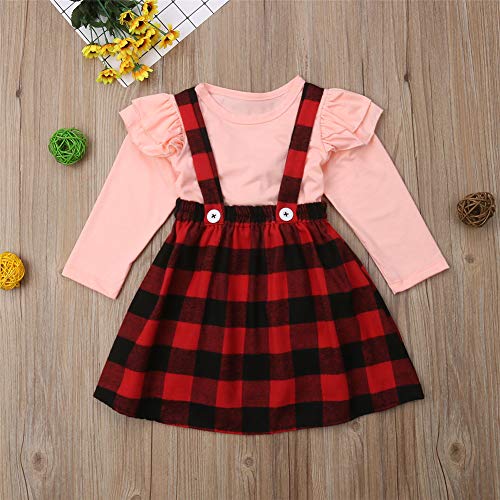 Geagodelia Vestido de Navidad para niña, diseño de cuadros rojos, vestido de bebé, manga larga, camisas, ropa de Navidad, conjunto de vestido, disfraz de Navidad rosa 6-12 Meses Geagodelia Vestido de Navidad para niña, diseño de cuadros rojos, vestido de bebé, manga larga, camisas, ropa de Navidad, conjunto de vestido, disfraz de Navidad rosa 6-12 Meses