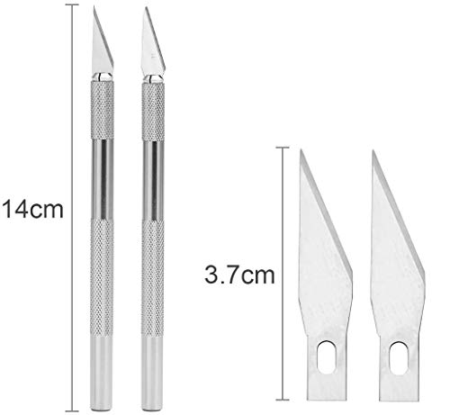 Gebildet 4pcs Cuchillo de Trinchar de Precisión con Tapa Protectora,Juego de Cuchillos Hobby con 20pcs Cuchillas de Repuesto para DIY Art Work