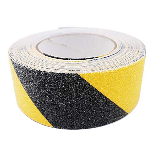 Gebildet Cinta Antideslizante Seguridad, Cinta Adhesiva Respaldados, Alta Tracción Fuerte Apretón Abrasivo, Usar Interiores y Exteriores (10M × 5cm, Negro y Amarillo)