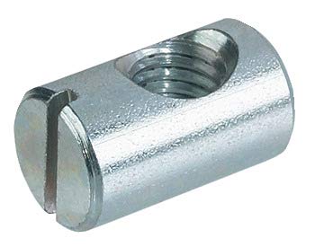 Gedotec - Conector para muebles de cama y armario (cabeza plana, M6 x 90 mm, con pernos de tuerca transversal, acero galvanizado, tornillos de conexión para muebles y madera, 10 unidades)