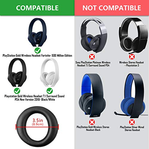 Geekria Earpad Replacement for Playstation Gold Wireless Headset New Version 2018, PS4 Gold Wireless Headset 500 Million Limited Edition Ear Pad/Cushion/Ear Cups/Earpads Repair Parts (Black) Geekria Earpad Replacement for Playstation Gold Wireless Headset New Version 2018, PS4 Gold Wireless Headset 500 Million Limited Edition Ear Pad/Cushion/Ear Cups/Earpads Repair Parts (Black)