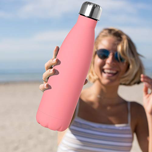 GeeRic Botella Termica 500ml,Botella Termo Acero Inoxidable Mantener 12H Caliente/24 Frío,Botella de Agua+Cepillo+Bolsa portátil para Taza Termo para Acampar,Escuela,Deportes,Gimnasio Rosado GeeRic Botella Termica 500ml,Botella Termo Acero Inoxidable Mantener 12H Caliente/24 Frío,Botella de Agua+Cepillo+Bolsa portátil para Taza Termo para Acampar,Escuela,Deportes,Gimnasio Rosado